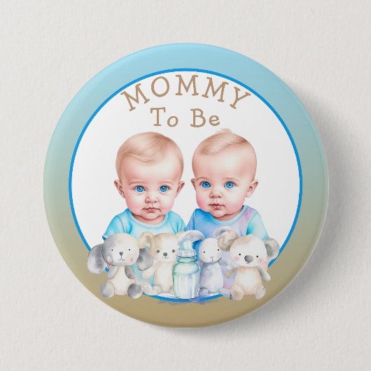 Die Babydusche von Zwillings Button (Vorderseite)