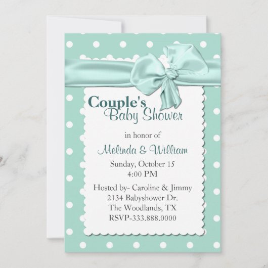 Die Babyparty des tadellosen u. weißen Einladung (Vorderseite)