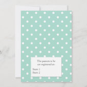 Die Babyparty des tadellosen u. weißen Einladung (Rückseite)