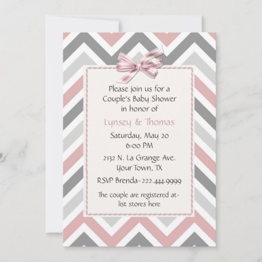 Die Babyparty-Einladung des modernen Paares Einladung (Vorderseite)