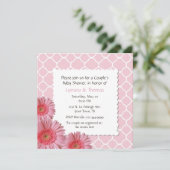 Die Babyparty-Einladung des rosa Gerber Einladung (Stehend Vorderseite)