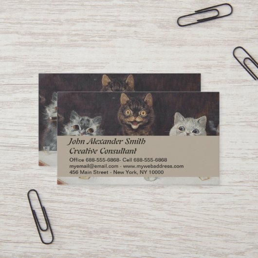 Die Bachelor-Feier der Katze Visitenkarte (Vorderseite/Rückseite Beispiel)