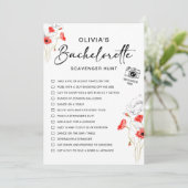 Die Bachelorette-Jagdkarte für den Scavenger Einladung (Stehend Vorderseite)