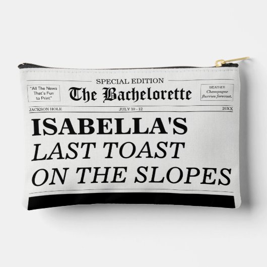 Die Bachelorette Zeitung Letzter Toast Am Hang Zubehörtasche (Rückseite)