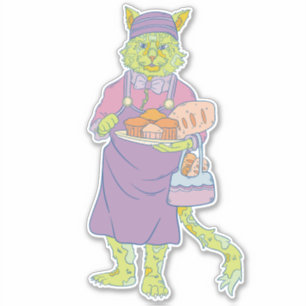 Die backende Katze Aufkleber
