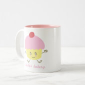 Die Bäckerei-Kuchen-Tasse des Pinkies Zweifarbige Tasse (Vorderseite Links)