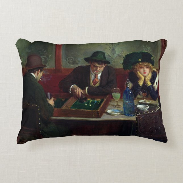 Die backgammon-Spieler Dekokissen (Vorderseite)