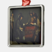 Die backgammon-Spieler Silbernes Ornament (Links)