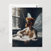 Die Bademäntel der mittelalterlichen Fee mit rotem Postkarte (Vorne/Hinten)