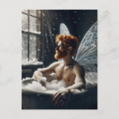 Die Bademäntel der mittelalterlichen Fee mit rotem Postkarte (Vorderseite)