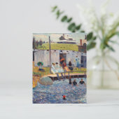 Die Badestunde mit beeindruckendem Renoir-Gemälde Postkarte (Stehend Vorderseite)