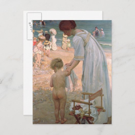 Die Badestunde Postkarte (Vorne/Hinten)