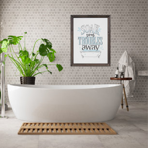 Die Badewanne an der Wand Poster