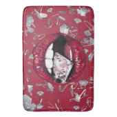 Die Badezimmer sind in rotem Glas und Diamanten ge Badematte (Vorderseite Vertikal)