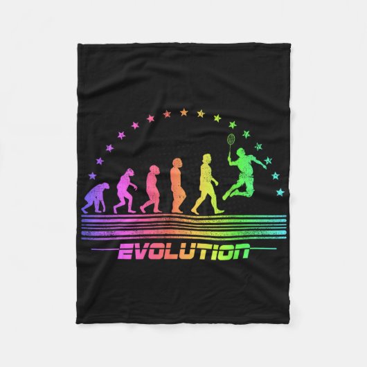 Die Badminton Evolutionen Retro Shuttle Men Badmi Fleecedecke (Vorderseite)
