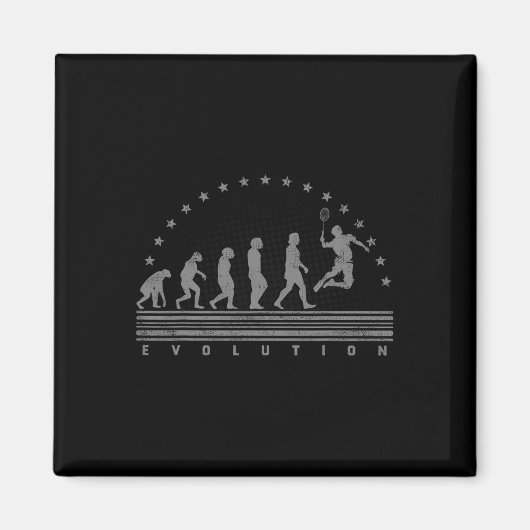 Die Badminton Evolutionen Retro Shuttle Men Badmi Magnet (Vorne)