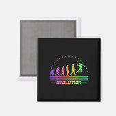 Die Badminton Evolutionen Retro Shuttle Men Badmi Magnet (Vorderseite/Rückseite)