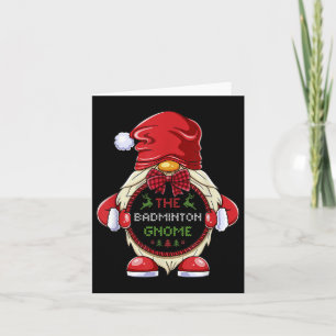 Die Badminton Gnome Matching Family Group Christma Karte