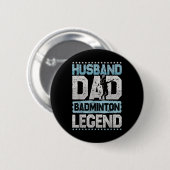 Die Badminton-Legenden Retro-Shuttle Herren-Badmin Button (Vorne & Hinten)