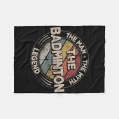 Die Badminton-Legenden Retro-Shuttle Herren-Badmin Fleecedecke (Vorderseite (Horizontal))