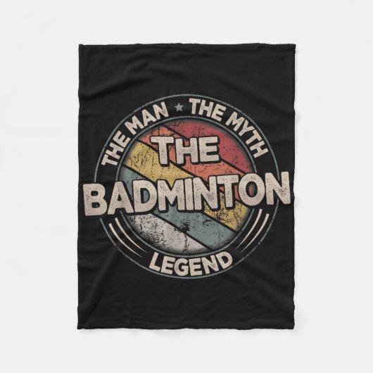 Die Badminton-Legenden Retro-Shuttle Herren-Badmin Fleecedecke (Vorderseite)