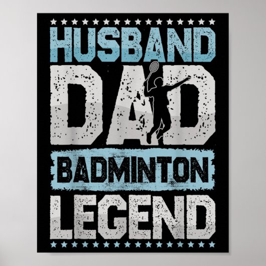 Die Badminton-Legenden Retro-Shuttle Herren-Badmin Poster (Vorne)