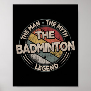 Die Badminton-Legenden Retro-Shuttle Herren-Badmin Poster