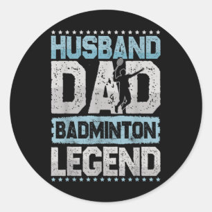 Die Badminton-Legenden Retro-Shuttle Herren-Badmin Runder Aufkleber