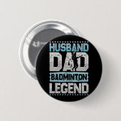 Die Badminton Legends Retro Shuttle Men's Badminto Button (Vorne & Hinten)