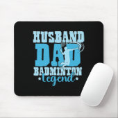 Die Badminton Legends Retro Shuttle Men's Badminto Mousepad (Mit Mouse)