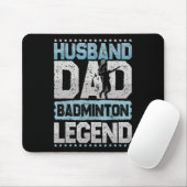 Die Badminton Legends Retro Shuttle Men's Badminto Mousepad (Mit Mouse)