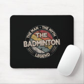 Die Badminton Legends Retro Shuttle Men's Badminto Mousepad (Mit Mouse)