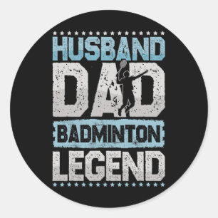 Die Badminton Legends Retro Shuttle Men's Badminto Runder Aufkleber