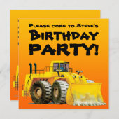 Die BaggerParty Einladungen des kundenspezifisches (Vorne/Hinten)