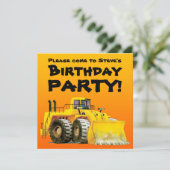 Die BaggerParty Einladungen des kundenspezifisches (Stehend Vorderseite)