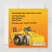 Die BaggerParty Einladungen des kundenspezifisches (Rückseite)