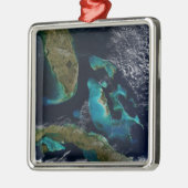 Die Bahamas, Florida und Kuba Silbernes Ornament (Links)