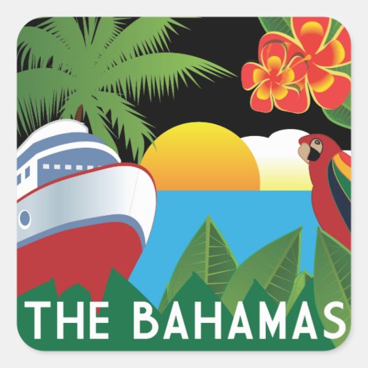 Die Bahamas-Kreuzfahrt Quadratischer Aufkleber (Vorderseite)
