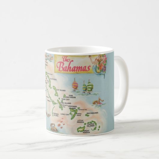 Die Bahamas-Map-Tasse Kaffeetasse (VorderseiteRechts)