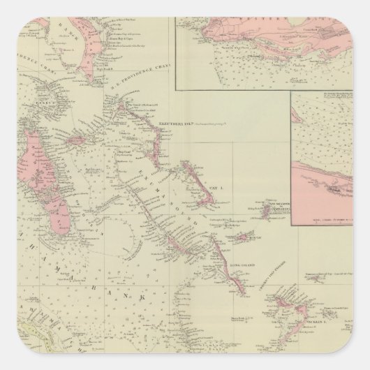 Die Bahamas Quadratischer Aufkleber (Vorderseite)
