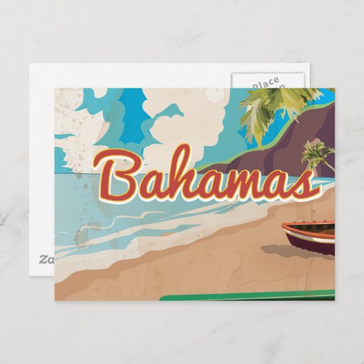 Die Bahamas Vintag Vacation Art Postkarte (Vorne/Hinten)