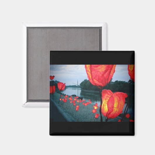 "Die Bahnsteige, die Nacht" Magnet (Vorderseite/Rückseite)