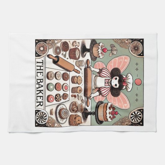 Die Baker Tarot Card Fairy Geschirrtuch (Horizontal)