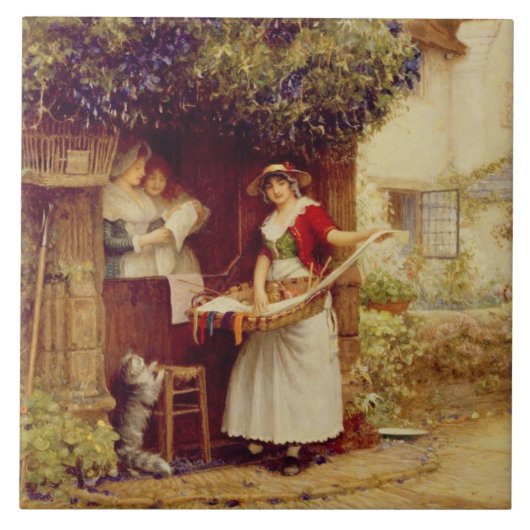 Die Ballade Seller, 1902 (Öl an Bord) Fliese (Vorderseite)