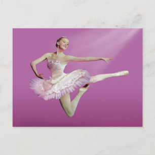 Die Ballerina in Rosa überspringen Postkarte