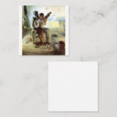 Die Banjo-Lehre von Henry Ossawa Tanner Quadratische Visitenkarte (Vorne/Hinten)
