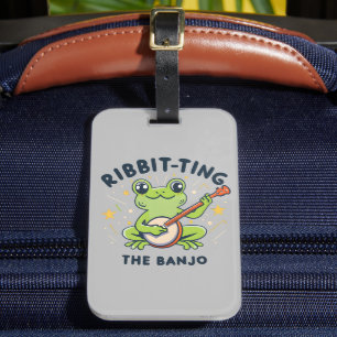 Die Banjo-Ribbit-Musik, Niedlicher Frosch spielen Gepäckanhänger