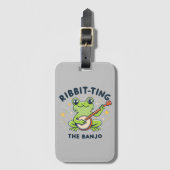 Die Banjo-Ribbit-Musik, Niedlicher Frosch spielen Gepäckanhänger (Vorderseite Vertikal)