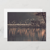 Die Bank am See in der goldenen, hellen Postkarte (Vorne/Hinten)