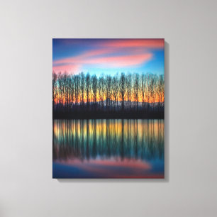 Die Bank der Po   Piemont Italien Leinwanddruck